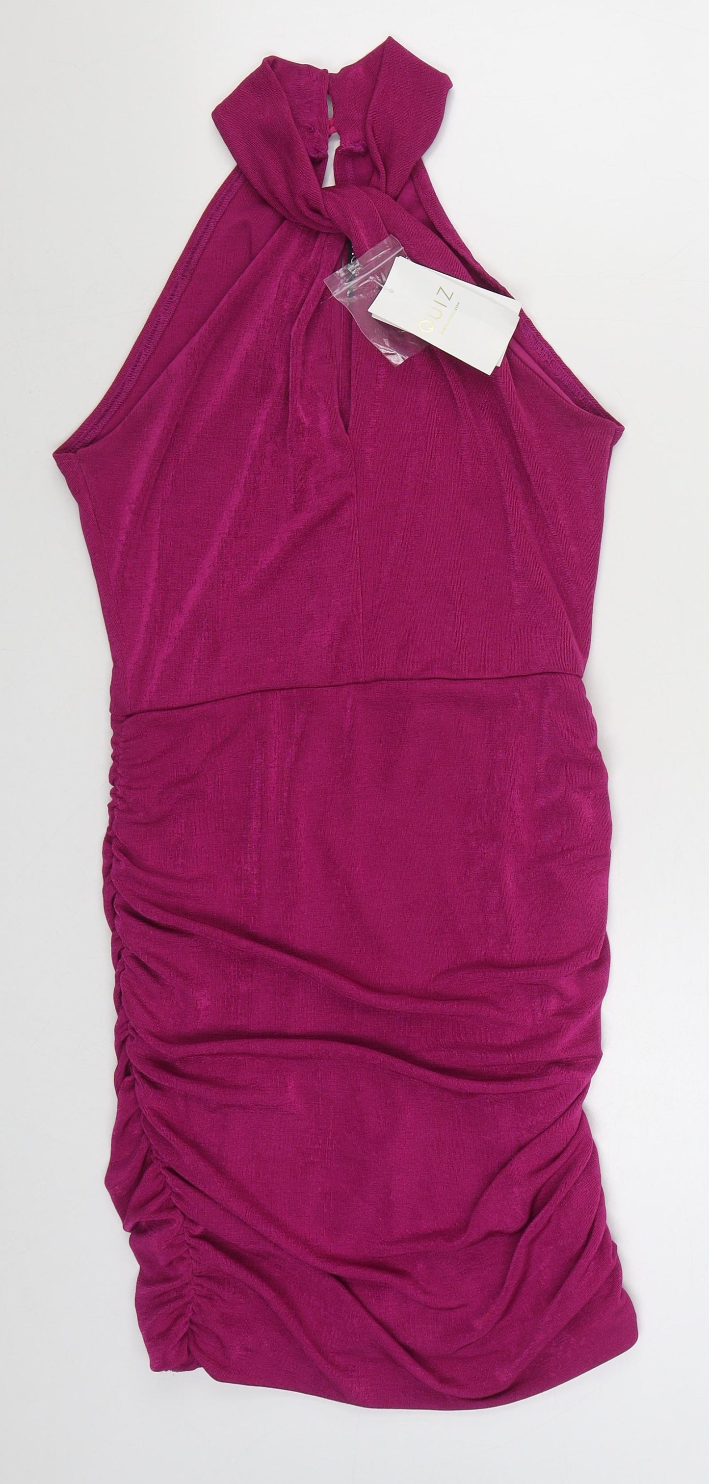 Quiz Womens Purple  Polyester Bodycon  Size S  Halter Button