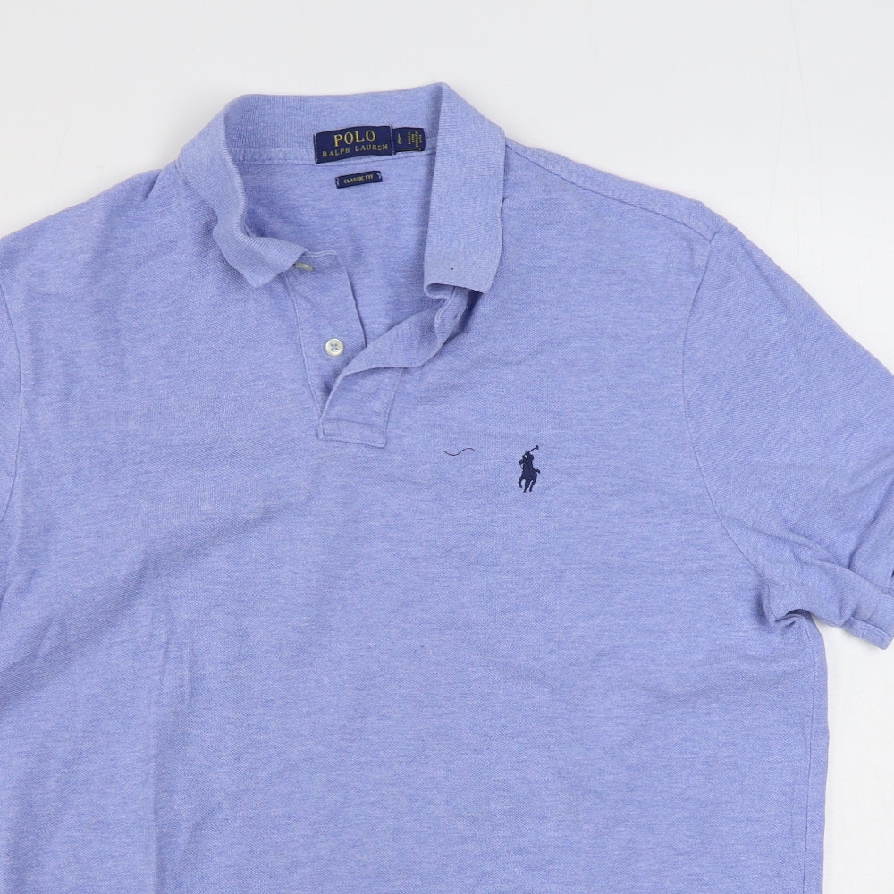 Polo by Ralph Lauren Mens Blue  100% Cotton  Polo Size L Collared Pullover