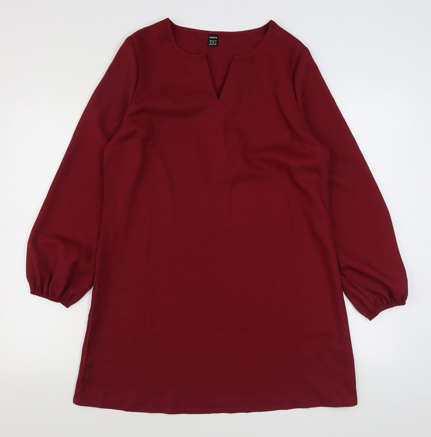 SheIn Womens Red  Polyester A-Line  Size M  V-Neck Pullover