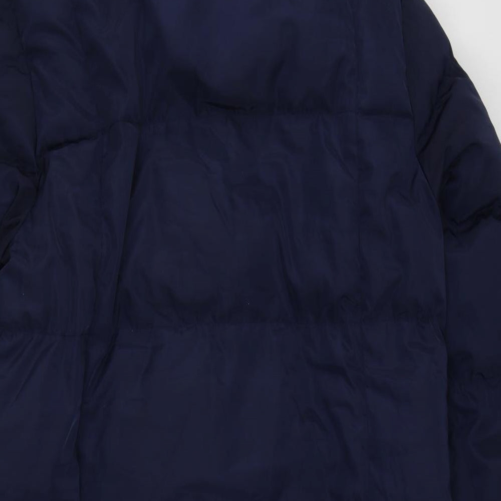 BOOHOO MAN Mens Blue   Parka Coat Size L  Zip