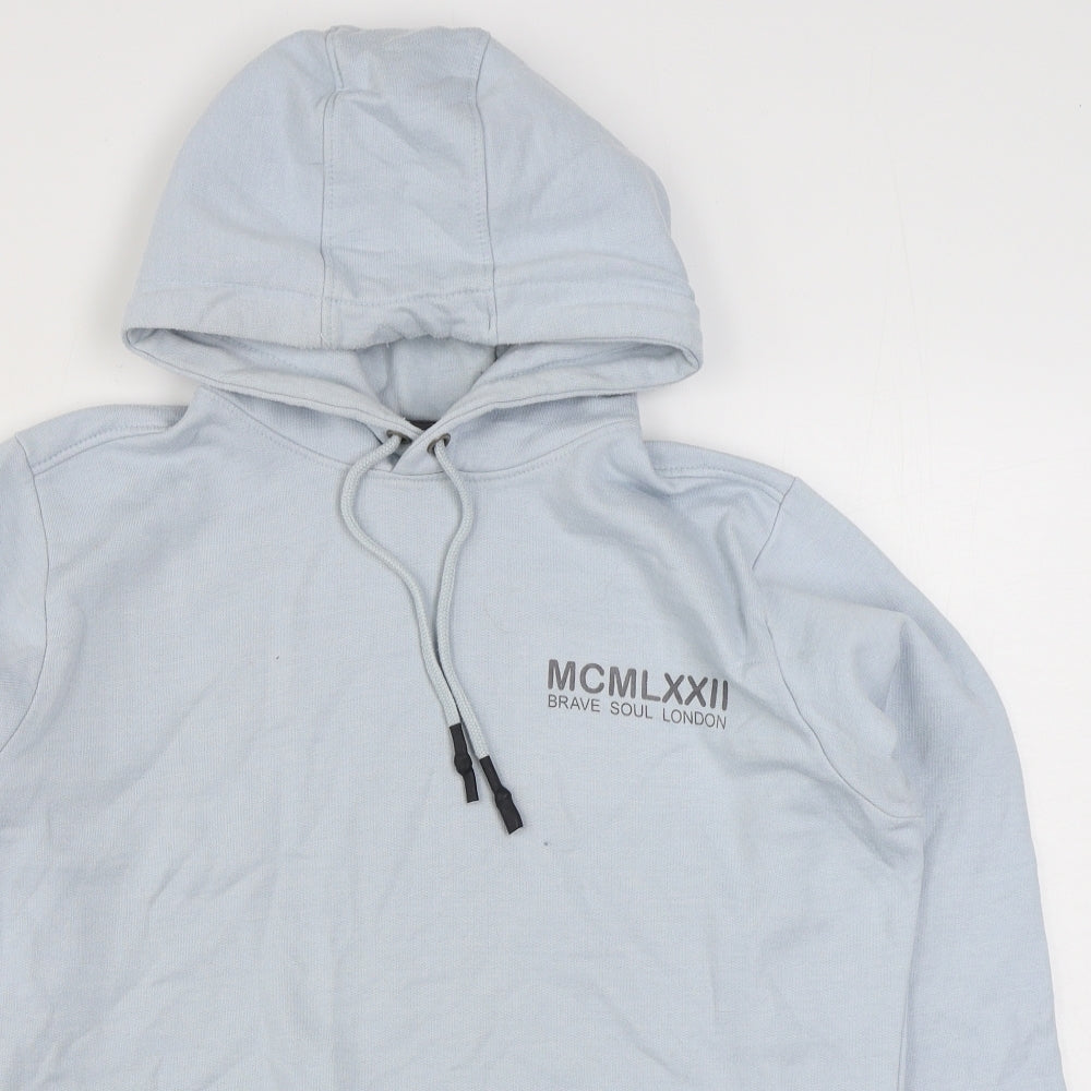 Brave Soul Womens Blue  Cotton Pullover Hoodie Size M  Pullover