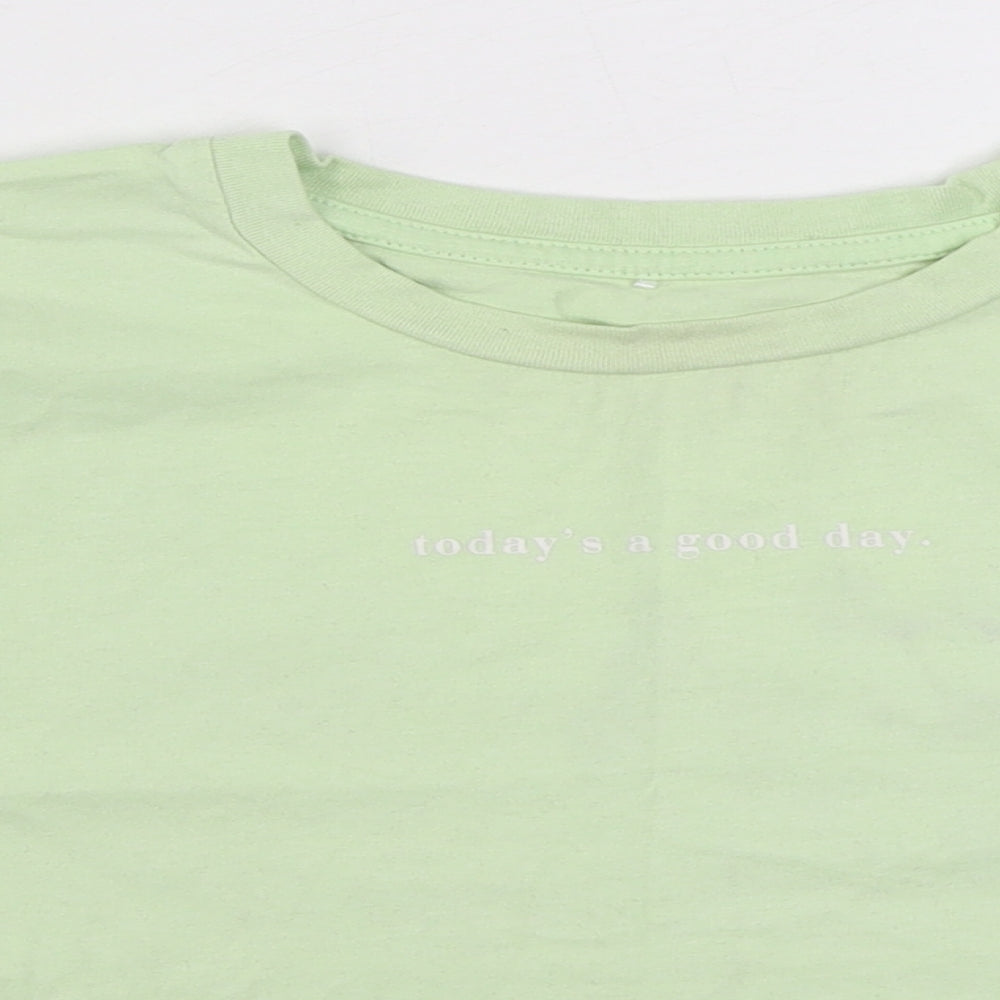 George Girls Green  100% Cotton Basic T-Shirt Size 10-11 Years Round Neck Pullover