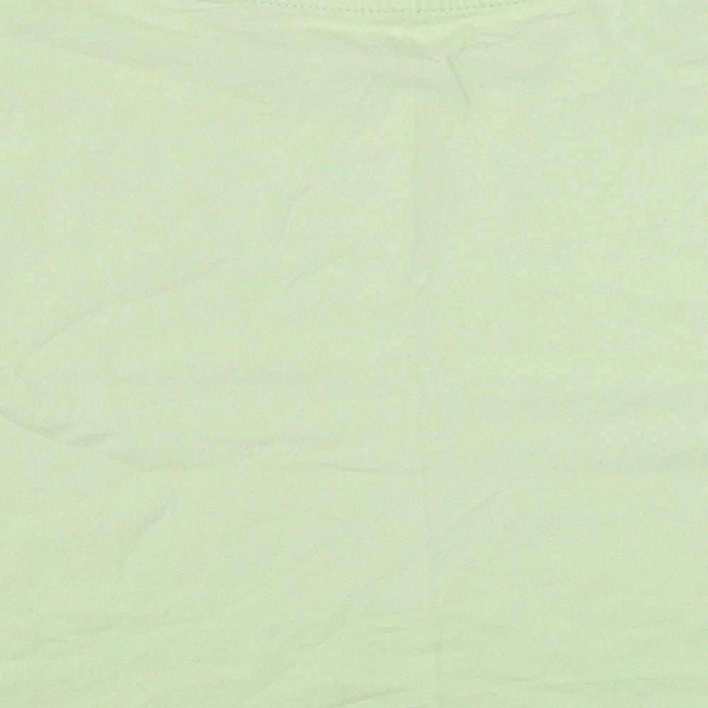 George Girls Green  100% Cotton Basic T-Shirt Size 10-11 Years Round Neck Pullover