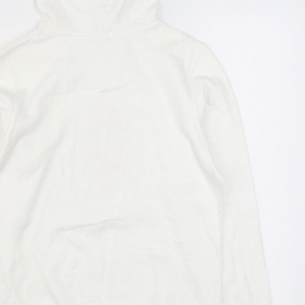 ROXY Mens White  Cotton Pullover Hoodie Size S