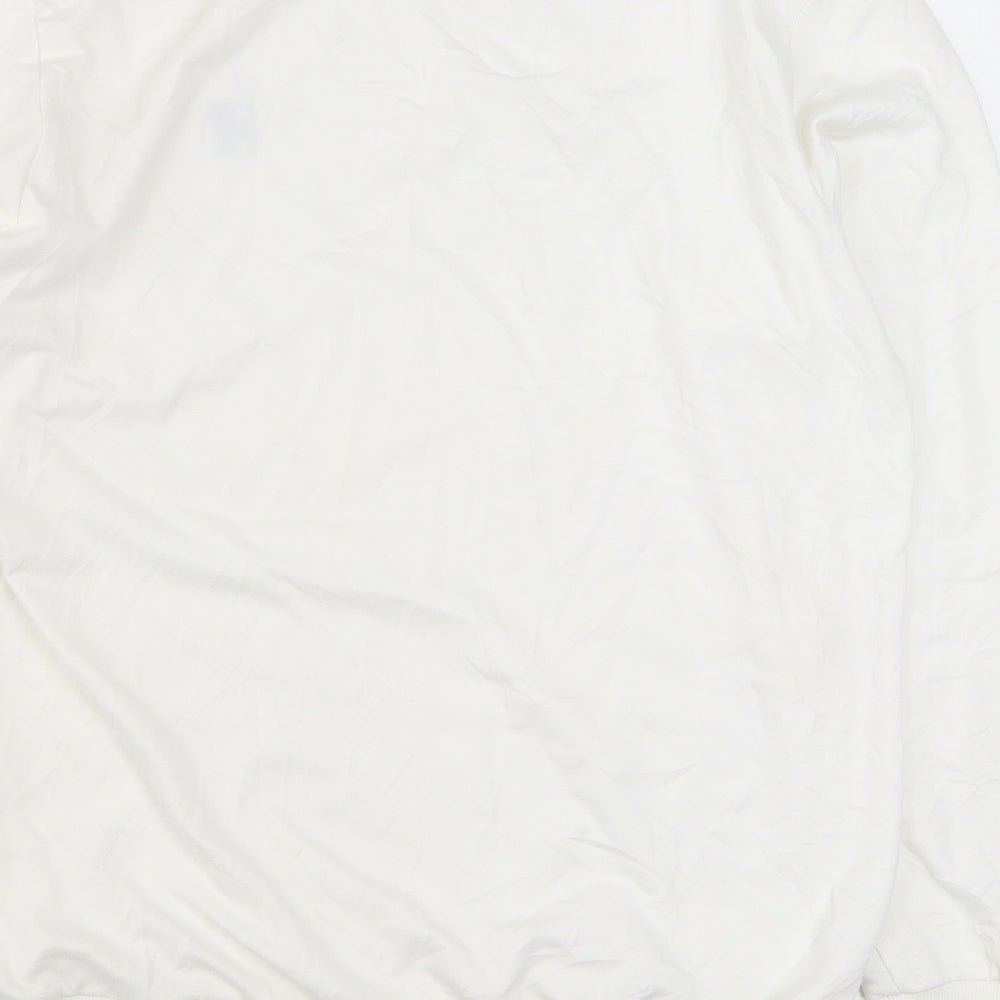 SheIn Mens White  Polyester Pullover Sweatshirt Size M