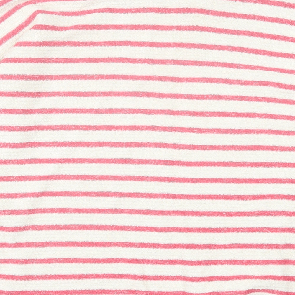 Marks and Spencer Womens Pink Crew Neck Striped Cotton Pullover Jumper Size 18