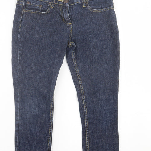 Denim & Co. Womens Blue  Cotton Bermuda Shorts Size 8 L18 in Regular Button