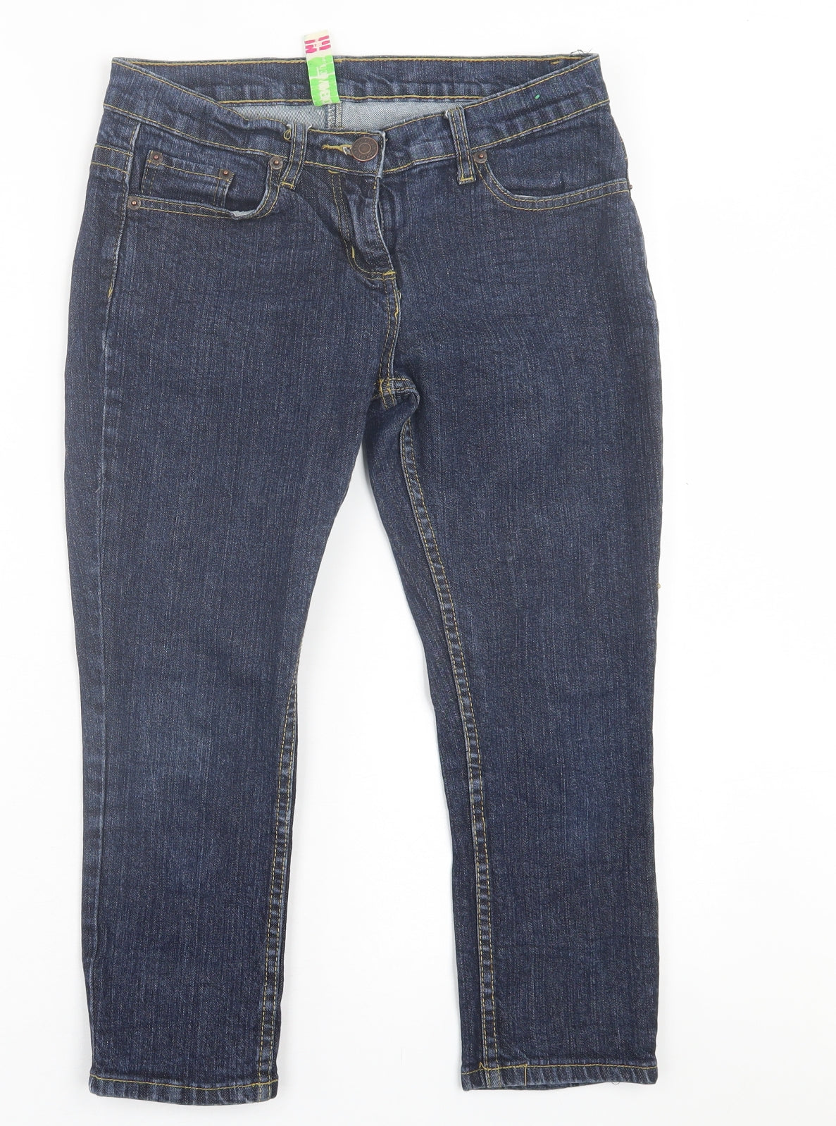 Denim & Co. Womens Blue  Cotton Bermuda Shorts Size 8 L18 in Regular Button