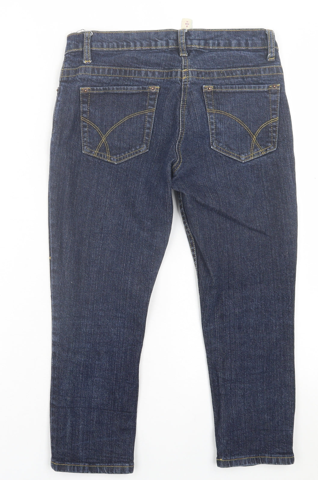 Denim & Co. Womens Blue  Cotton Bermuda Shorts Size 8 L18 in Regular Button