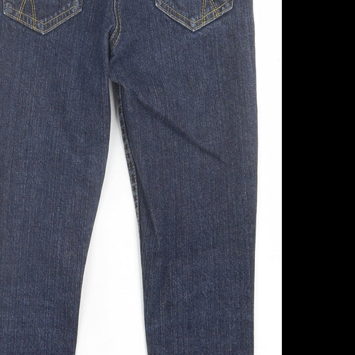 Denim & Co. Womens Blue  Cotton Bermuda Shorts Size 8 L18 in Regular Button