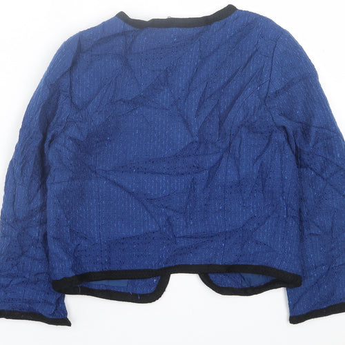 H&M Womens Blue   Jacket Blazer Size 8  Hook & Eye
