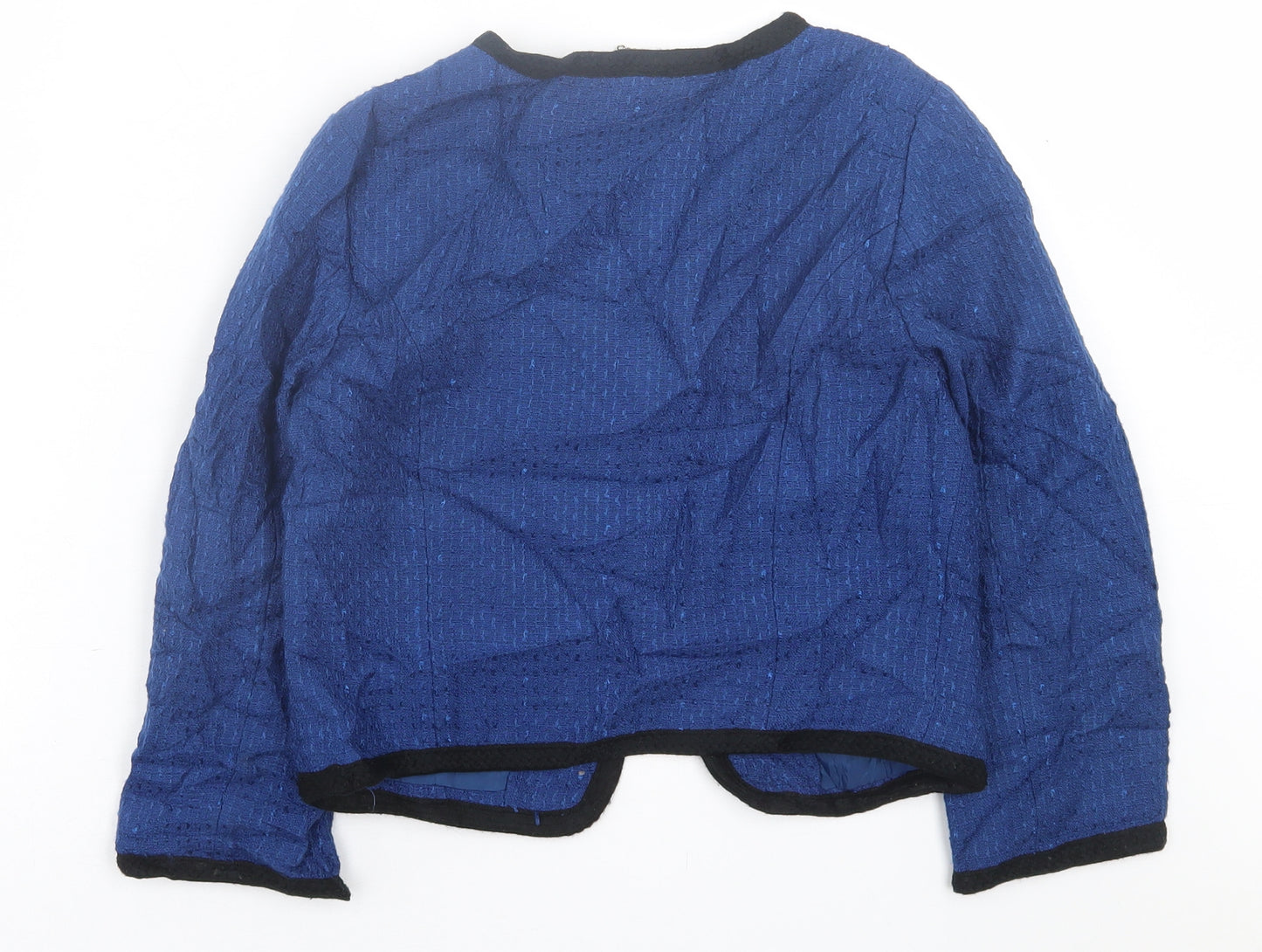 H&M Womens Blue   Jacket Blazer Size 8  Hook & Eye