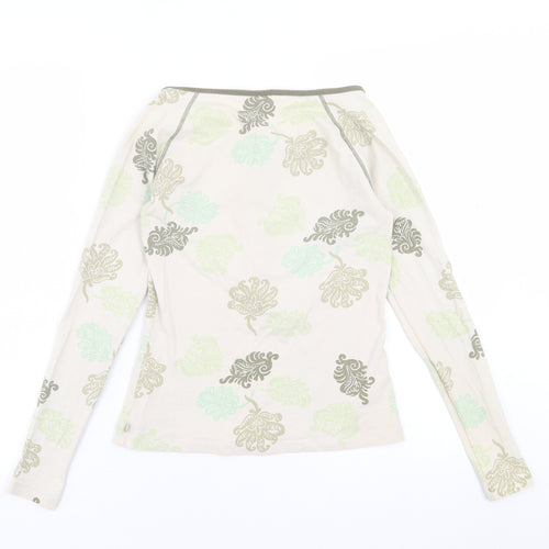 Noa Noa  Womens Beige Floral Cotton Basic T-Shirt Size S Scoop Neck