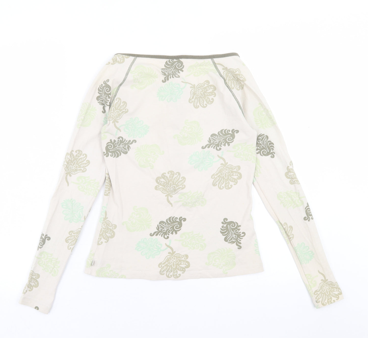 Noa Noa  Womens Beige Floral Cotton Basic T-Shirt Size S Scoop Neck