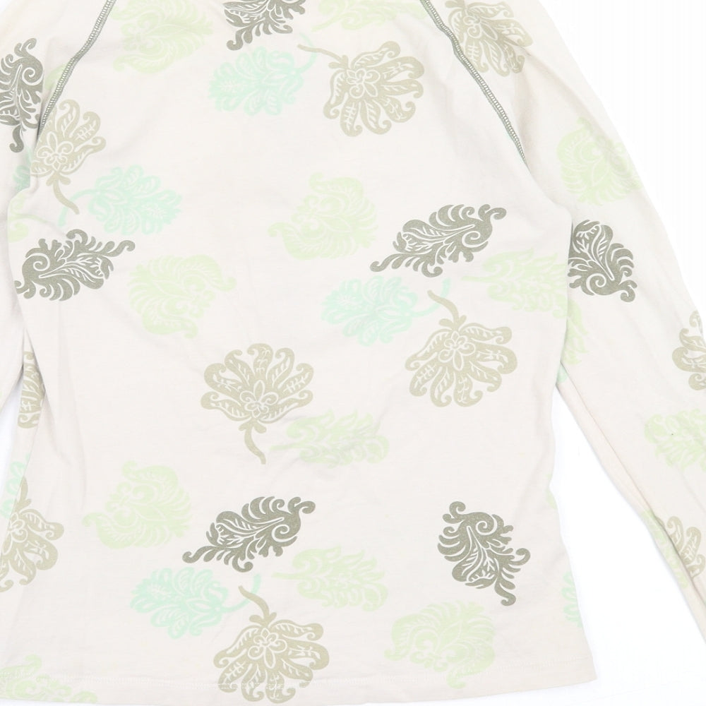 Noa Noa  Womens Beige Floral Cotton Basic T-Shirt Size S Scoop Neck