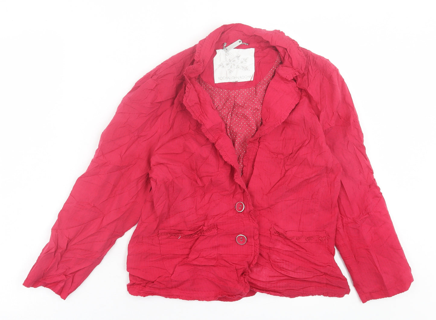 RJR.John Rocha Womens Pink   Jacket Blazer Size 12  Button