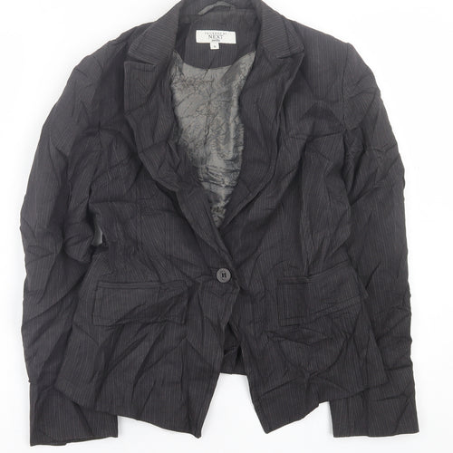 NEXT Womens Black Striped  Jacket Blazer Size 10  Button