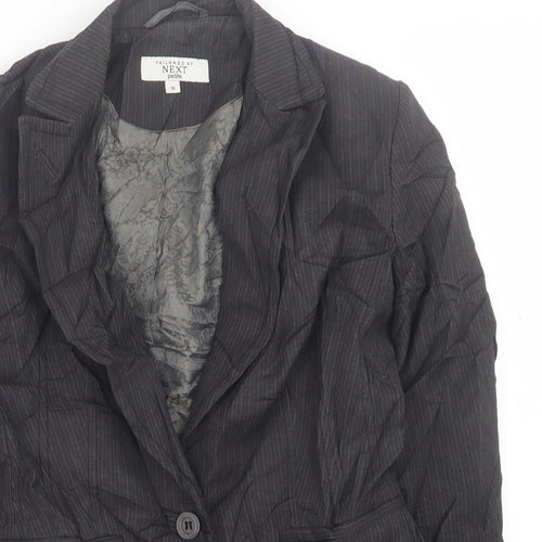 NEXT Womens Black Striped  Jacket Blazer Size 10  Button