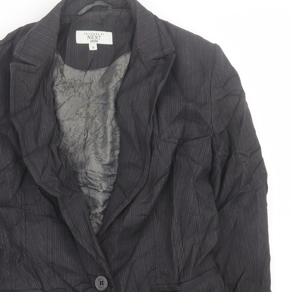 NEXT Womens Black Striped  Jacket Blazer Size 10  Button