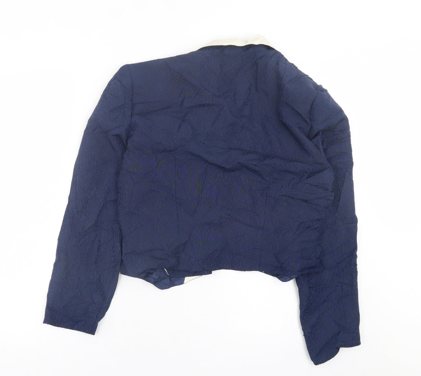 Condici Womens Blue Geometric  Jacket Blazer Size 14  Button