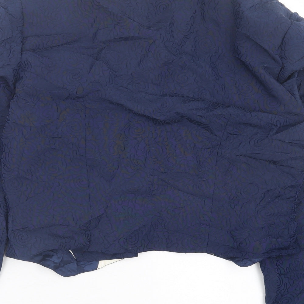 Condici Womens Blue Geometric  Jacket Blazer Size 14  Button
