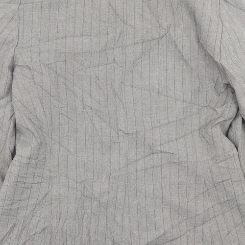Wallis Womens Grey Striped  Jacket Blazer Size 12  Button