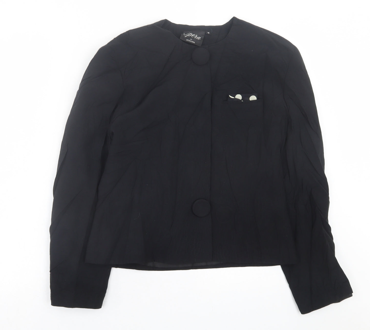 Richards Womens Black   Jacket Blazer Size 12  Button