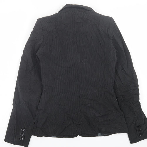 NEXT Womens Black Striped  Jacket Blazer Size 8  Button
