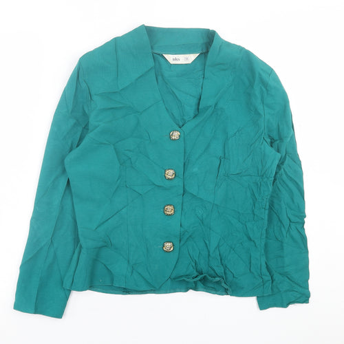 BHS Womens Green   Jacket Blazer Size 14  Button