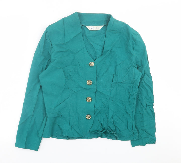 BHS Womens Green   Jacket Blazer Size 14  Button