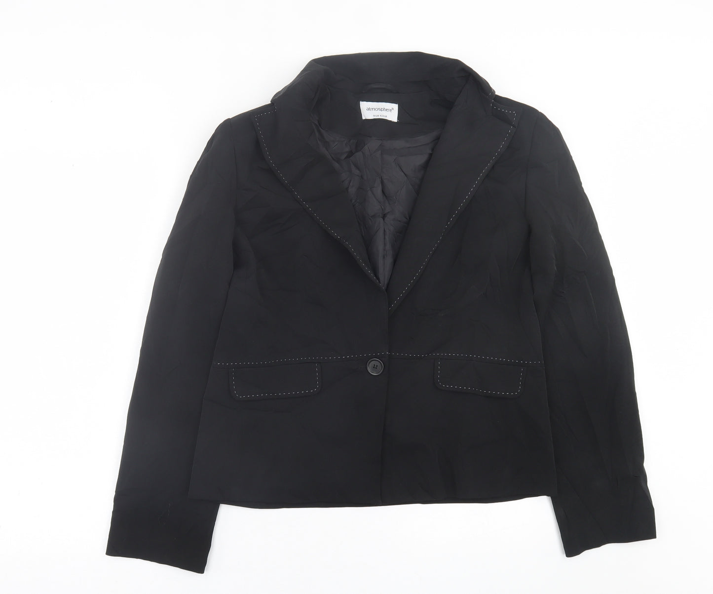 Atmosphere Womens Black   Jacket Blazer Size 14  Button