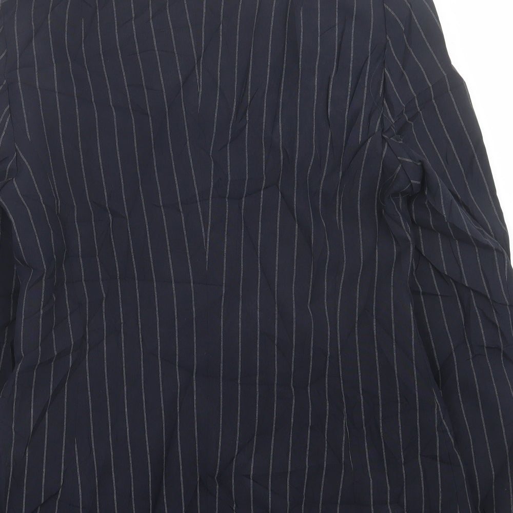 Dorothy Perkins Womens Blue Striped  Jacket Blazer Size 14  Button