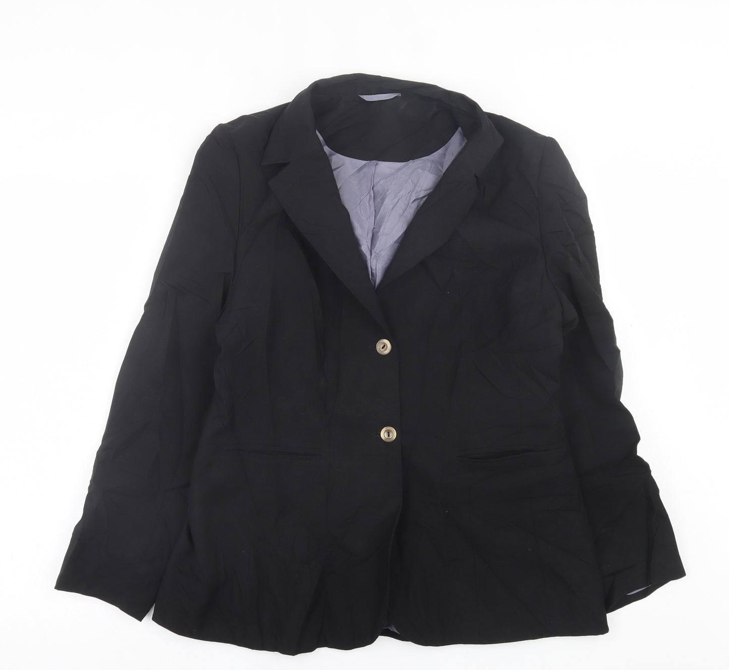 Essentials Womens Black   Jacket Blazer Size 14  Button