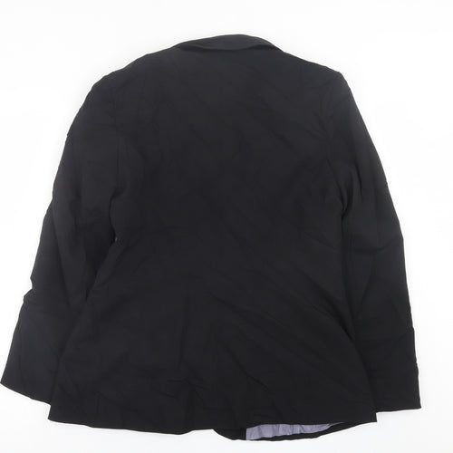 Essentials Womens Black   Jacket Blazer Size 14  Button