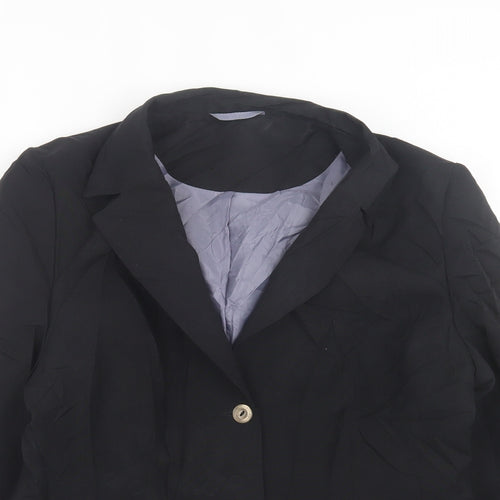 Essentials Womens Black   Jacket Blazer Size 14  Button