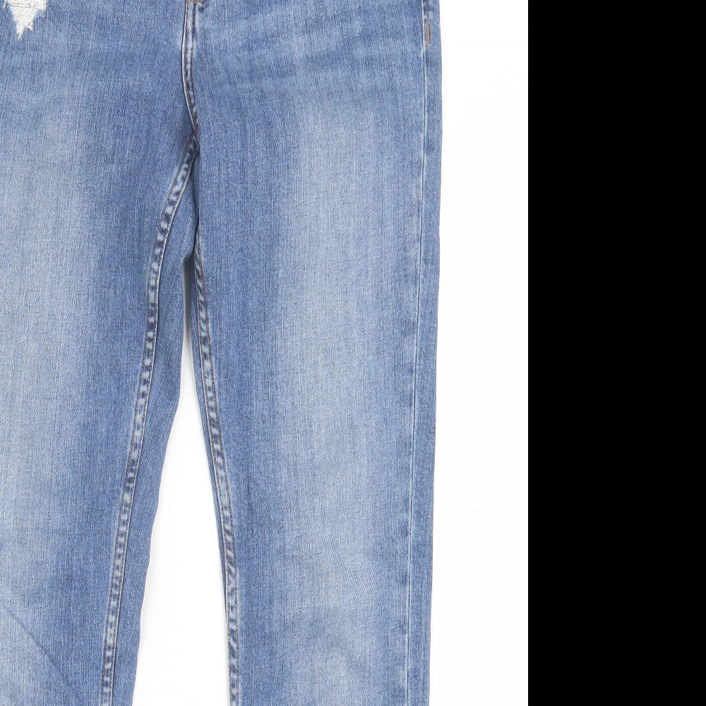 ASOS Mens Blue  Viscose Straight Jeans Size 28 in L34 in Regular Button