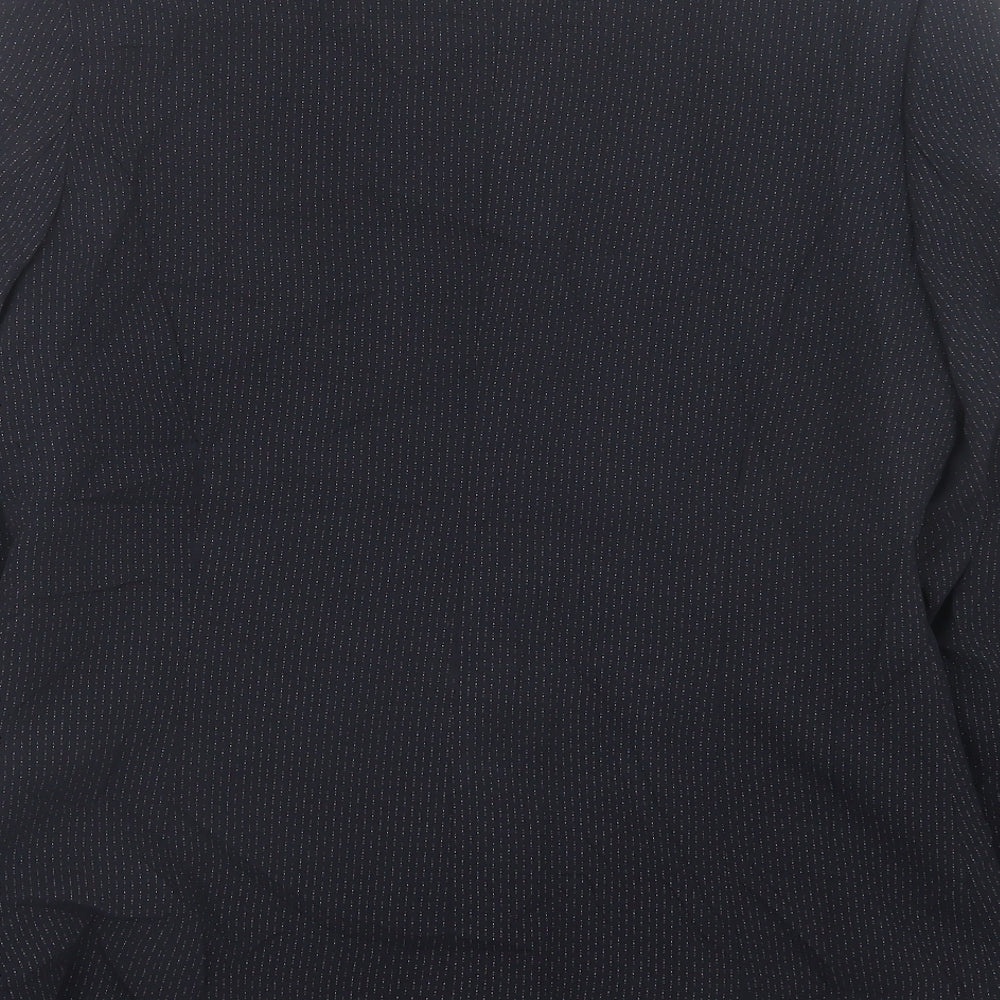 Klass Womens Black Geometric  Jacket Blazer Size 12  Button