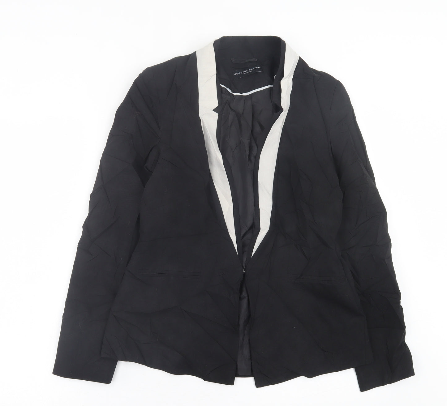Dorothy Perkins Womens Black   Jacket Blazer Size 12  Hook & Eye