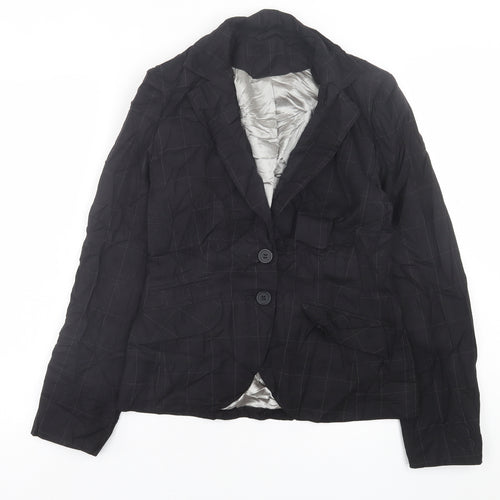 Dorothy Perkins Womens Black Check  Jacket Blazer Size 12  Button
