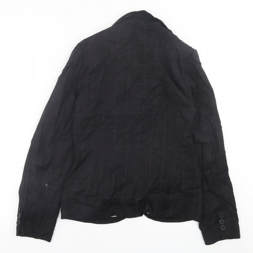 Dorothy Perkins Womens Black Check  Jacket Blazer Size 12  Button