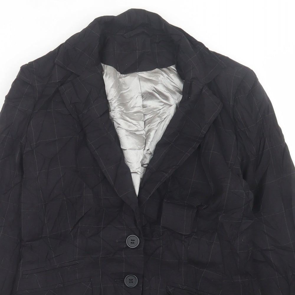 Dorothy Perkins Womens Black Check  Jacket Blazer Size 12  Button