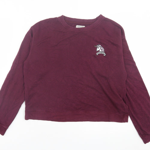 Pull&Bear Womens Purple  Polyester Pullover Sweatshirt Size M  Pullover