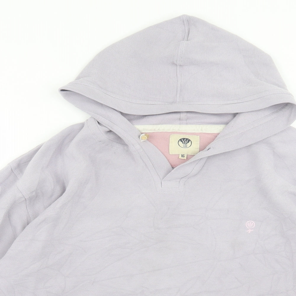Preworn Womens Purple  Cotton Pullover Hoodie Size 16  Pullover