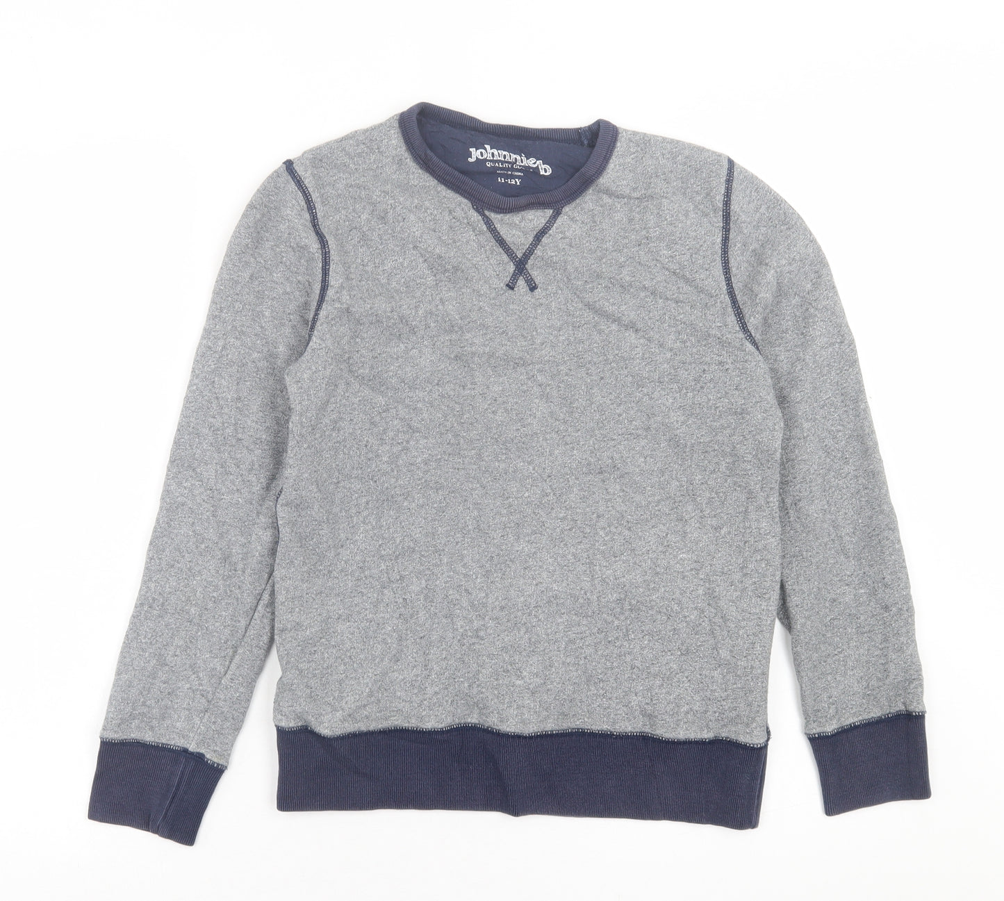 Johnnie B Boys Grey  Cotton Pullover Sweatshirt Size 11-12 Years  Pullover