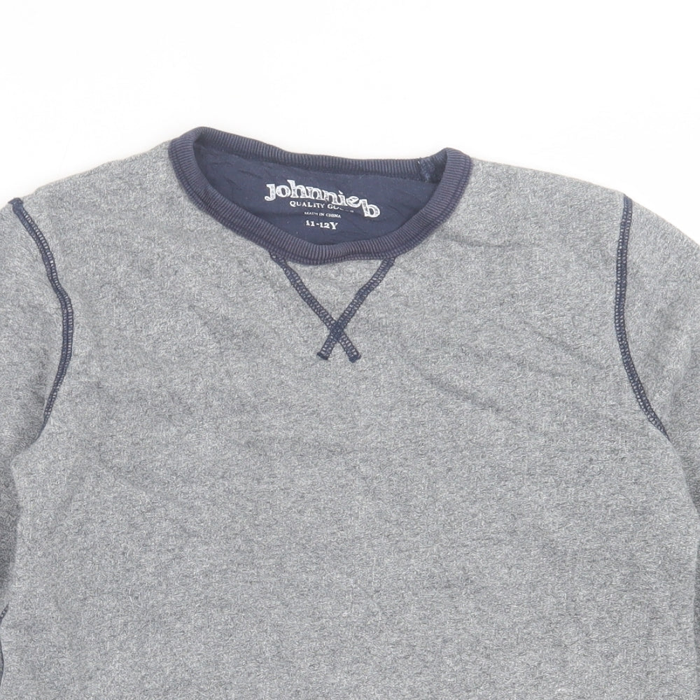 Johnnie B Boys Grey  Cotton Pullover Sweatshirt Size 11-12 Years  Pullover