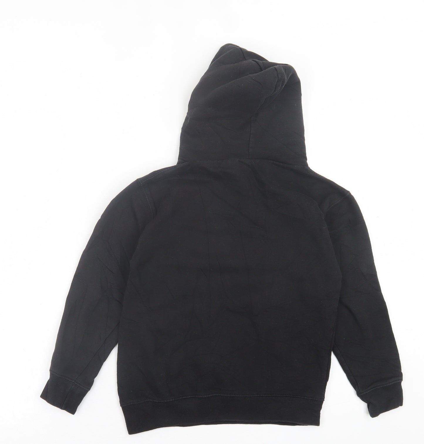 Preworn Boys Black  Cotton Pullover Hoodie Size 7-8 Years  Pullover