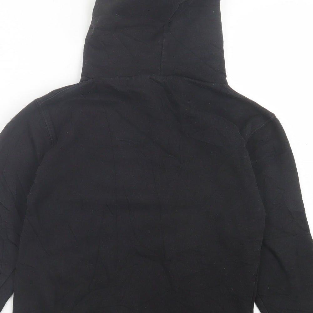 Preworn Boys Black  Cotton Pullover Hoodie Size 7-8 Years  Pullover