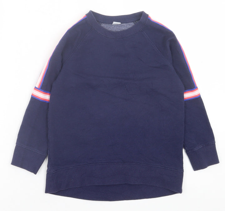 Old Navy Girls Blue Striped Cotton Pullover Sweatshirt Size 6-7 Years  Pullover