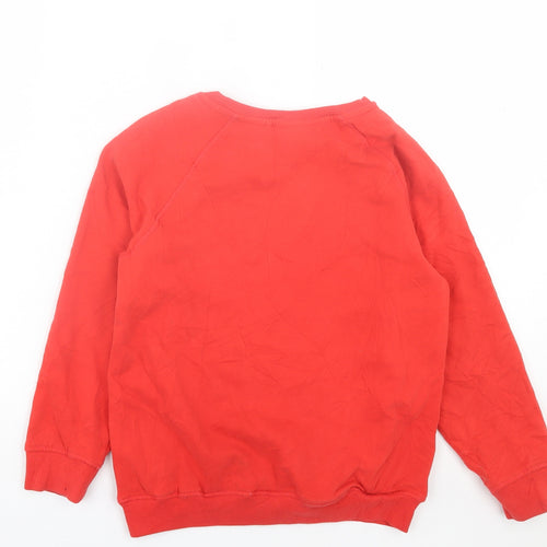 NEXT Girls Red  Cotton Pullover Sweatshirt Size 12 Years  Pullover - Christmas Print