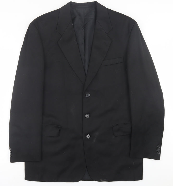 Burton Mens Black  Viscose Jacket Suit Jacket Size 40
